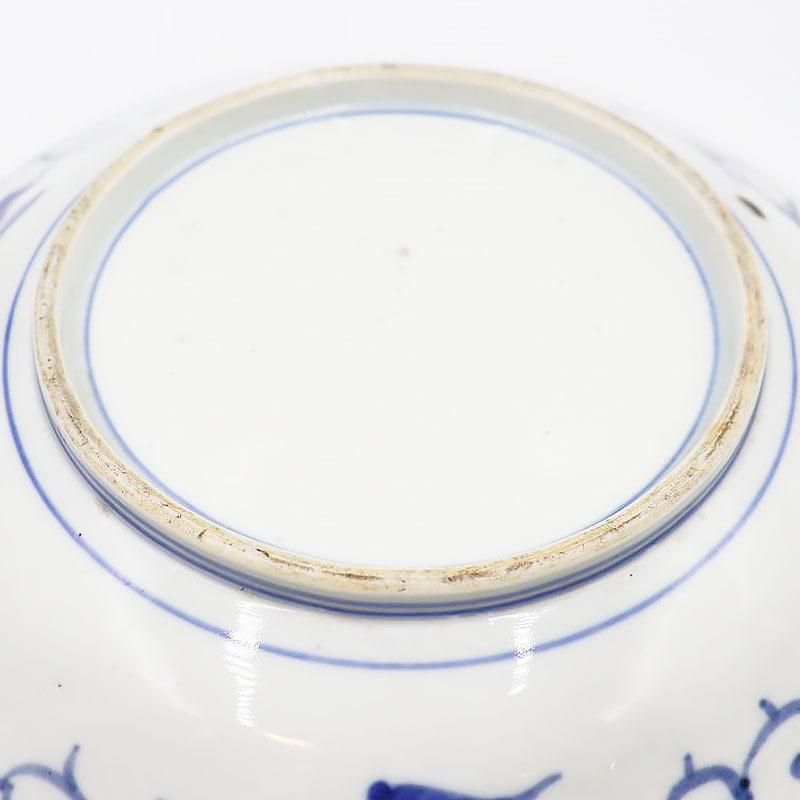 瑠璃藍色 手描き 大皿 飾り皿 盛り皿｜希少アンティーク｜和骨董江戸・明治