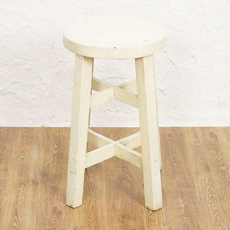 白丸椅子 スツール 素朴 ナチュラル ヴィンテージ シンプル インテリア 日本製