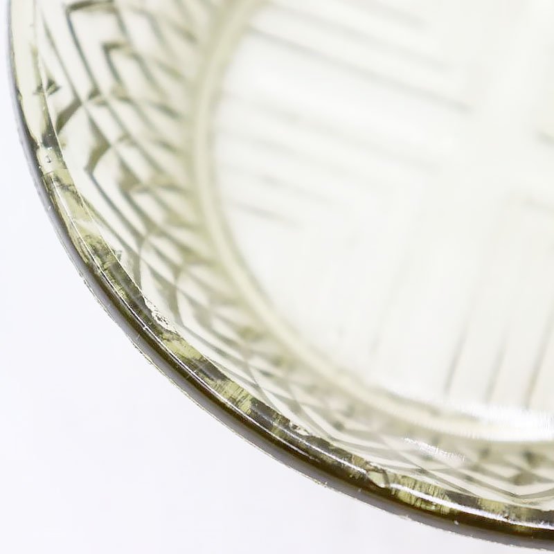 スモークグリーン プレスガラス 小鉢 小皿 デザート皿 ボウル 和ガラス 