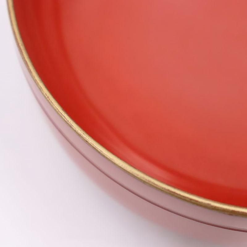 漆器 金縁 朱塗 平椀 大正昭和 煮物碗 直径13.5cm