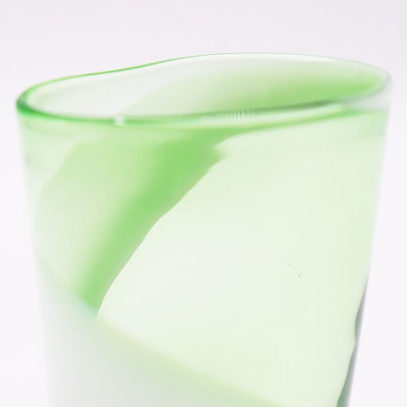 アンティーク ガラス グラス コップ グリーン 緑 マーブル 大正