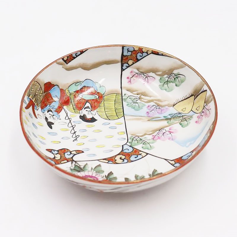 今日の超目玉】 【和美】九谷焼 人物図皿 角福 時代 なます皿/深鉢 