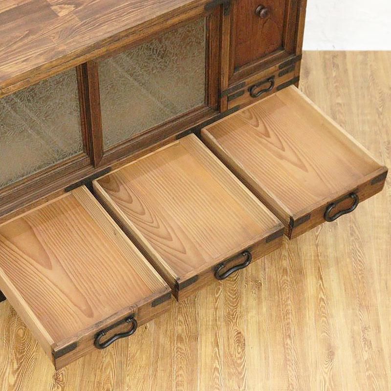 大正時代のアンティーク箪笥｜幅90.5奥行40高さ59｜繊細なデザイン