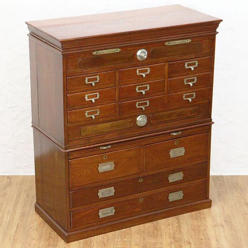 書棚 ファイルキャビネット 日本製 ケヤキ材 大正昭和初期