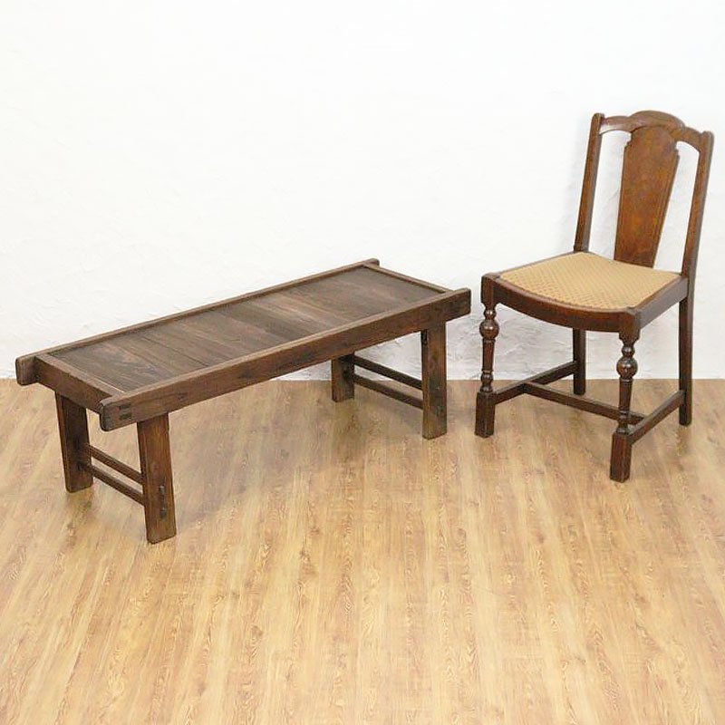 床几 ベンチチェア 長椅子 木製 骨董 アンティーク シンプル 和風 