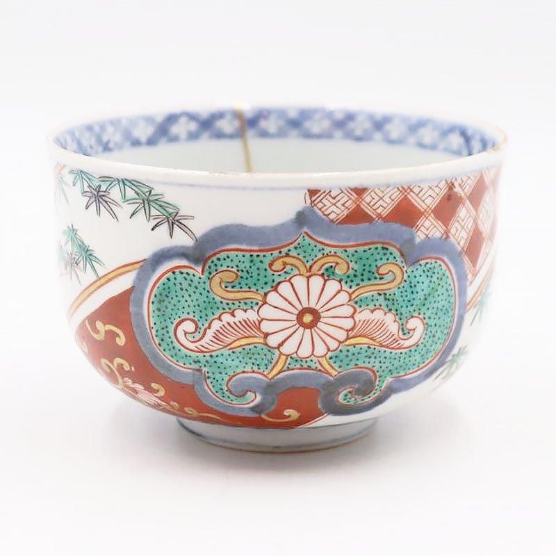 金継ぎ】手描き 赤絵 色絵 錦手 茶碗 抹茶碗 小丼ぶり かわいい