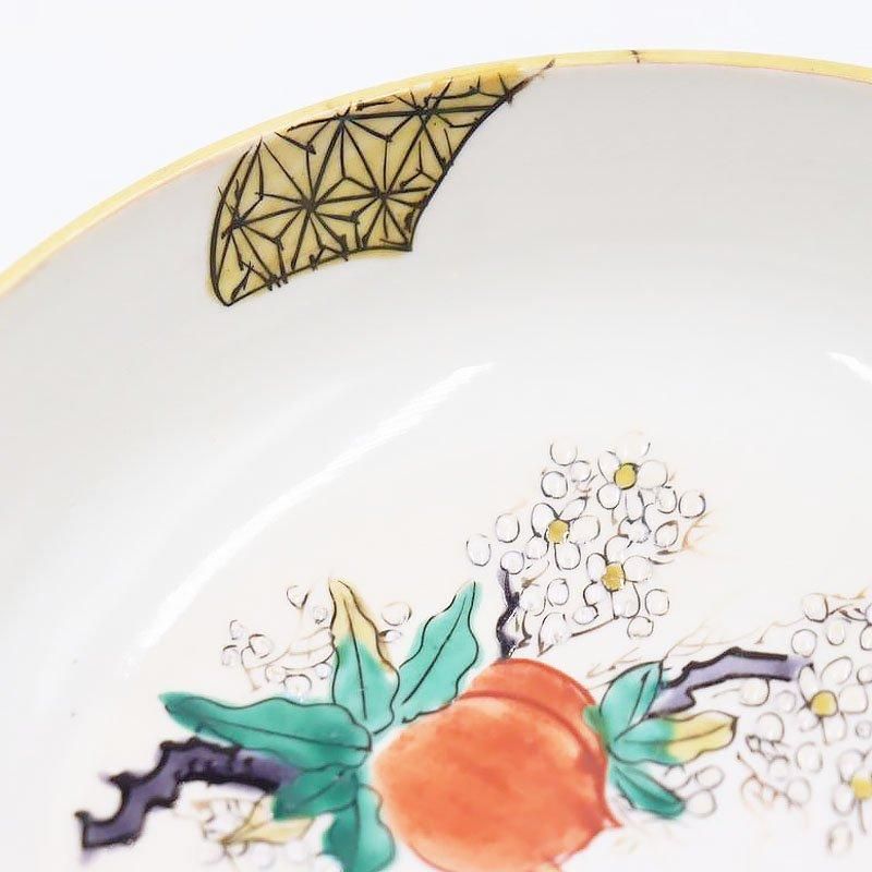 ②時代物 九谷焼 人物図青粒手鉢 骨董品/アンティーク/菓子器/深
