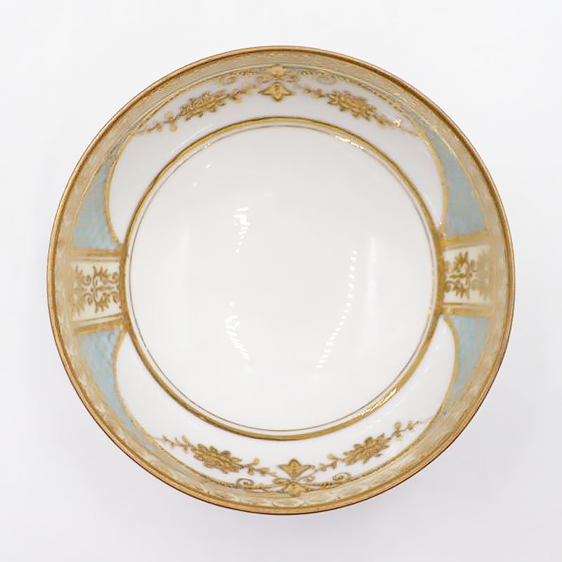 オールドノリタケ NORITAKE 輸出用 ボウル 金彩 パウダーブルー 水色 洋食器 上品 大正 アンティーク クラシック -  ブルーパロット｜京都のアンティーク食器・家具・引取・修理・金継ぎ