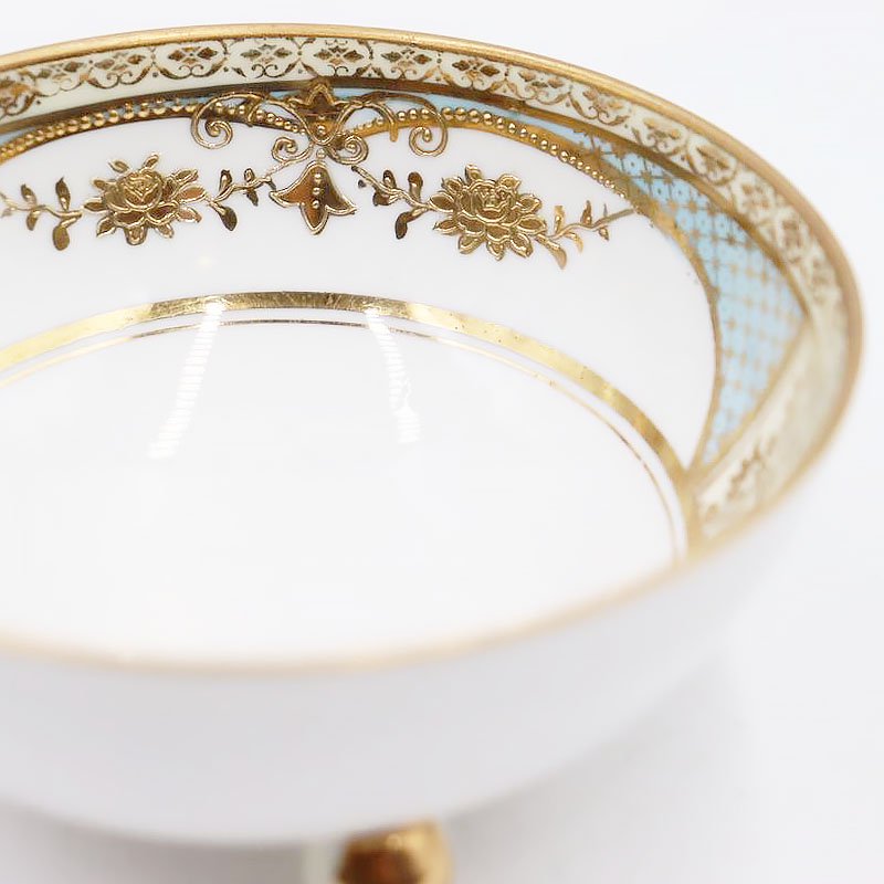 オールドノリタケ NORITAKE 輸出用 ボウル 金彩 パウダーブルー 水色 洋食器 上品 大正 アンティーク クラシック -  ブルーパロット｜京都のアンティーク食器・家具・引取・修理・金継ぎ