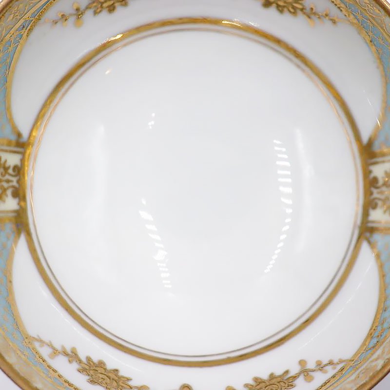 オールドノリタケ NORITAKE 輸出用 ボウル 金彩 パウダーブルー 水色 洋食器 上品 大正 アンティーク クラシック - ブルーパロット｜京都の アンティーク食器・家具・引取・修理・金継ぎ