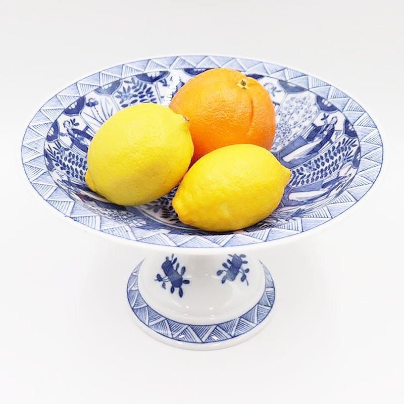 伊万里錦手コンポート台脚付果物鉢 伊万里焼錦手コンポート 【日本の