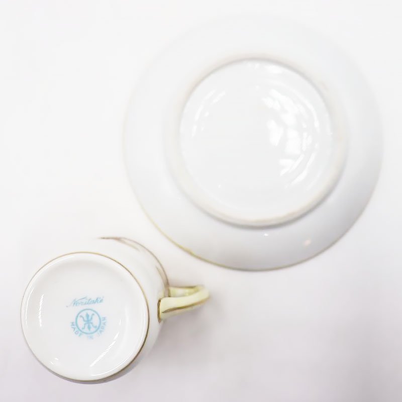 オールドノリタケ NORITAKE 輸出用 デミタスカップ＆ソーサー 金彩 紫 パープル 洋食器 上品 アンティーク クラシック -  ブルーパロット｜京都のアンティーク食器・家具・引取・修理・金継ぎ