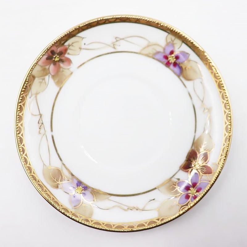 オールドノリタケ NORITAKE 輸出用 デミタスカップ＆ソーサー 金彩 紫 パープル 洋食器 上品 アンティーク クラシック -  ブルーパロット｜京都のアンティーク食器・家具・引取・修理・金継ぎ