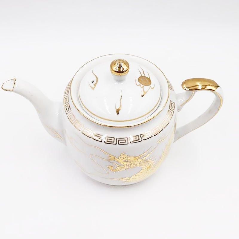 手描き 九谷焼 ポット ティー コーヒー 白地 金龍 魅力的な希少