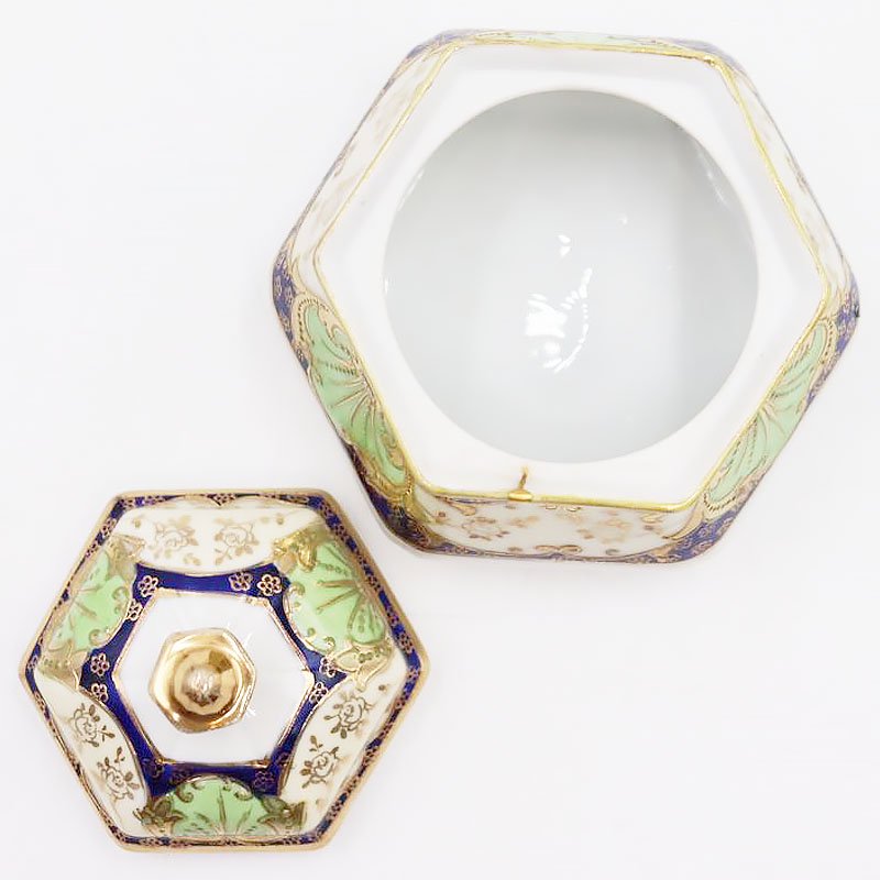 金継ぎ】オールドノリタケ NORITAKE 六角形 蓋もの キャニスター ボンボニエール 小物入れ 金彩（大） - 京都の骨董・アンティーク・ ヴィンテージの家具・食器・雑貨｜antique blue Parrot KYOTO