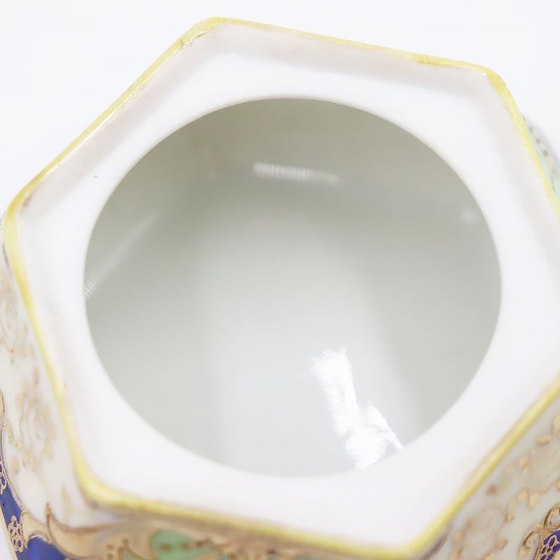 オールドノリタケ NORITAKE 六角形 蓋もの キャニスター ボンボニエール 小物入れ 金彩（小） - 京都の骨董・アンティーク・ヴィンテージの家具・食器・雑貨｜antique  blue Parrot KYOTO