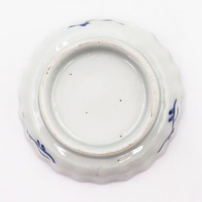 手描き 染付 豆皿 手塩皿 呉須 藍色 明治 大正 骨董