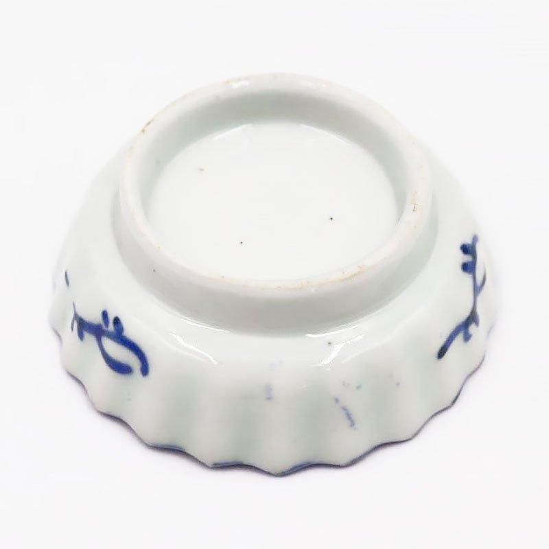 手描き 染付 豆皿 手塩皿 呉須 藍色 明治 大正 骨董