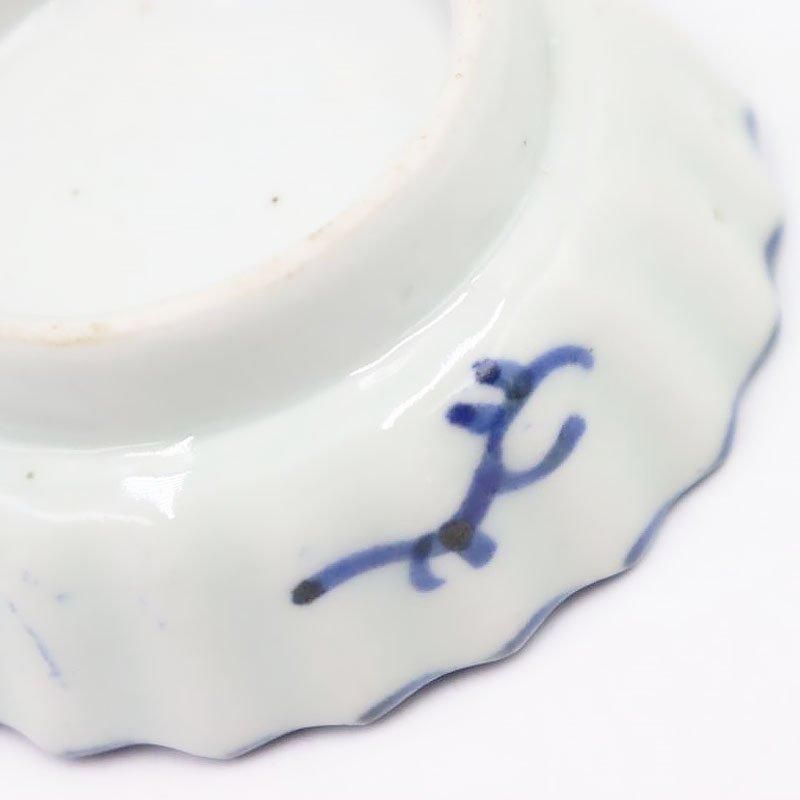 【送料関税無料】 手描き 骨董 大正 明治 藍色 呉須 手塩皿 豆皿 染付 工芸品