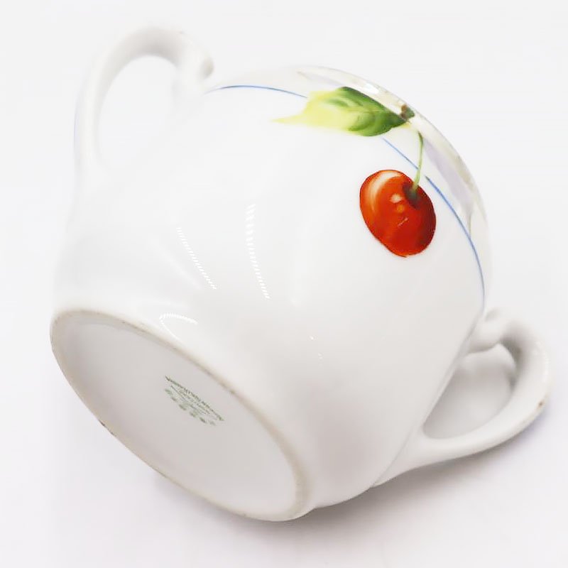 オールドノリタケ NORITAKE シュガーポット ラスター彩 洋食器 上品 大正 アンティーク さくらんぼ チェリー 赤い実 -  京都の骨董・アンティーク・ヴィンテージの家具・食器・雑貨｜antique blue Parrot KYOTO