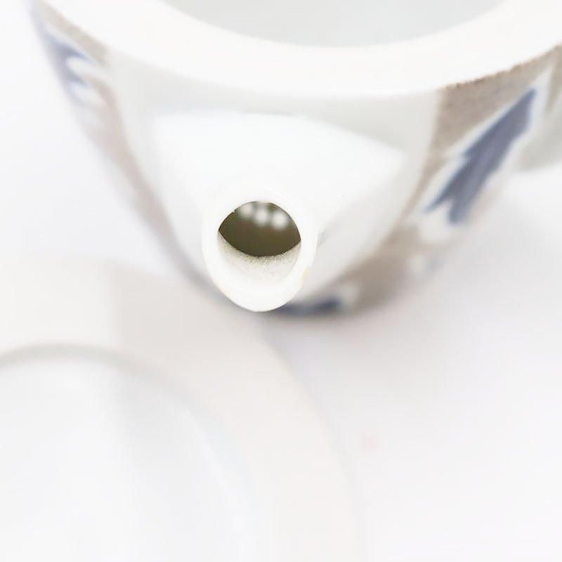 昭和レトロな茶器セット｜直径9.5 高さ5｜ヒイラギ植物文様