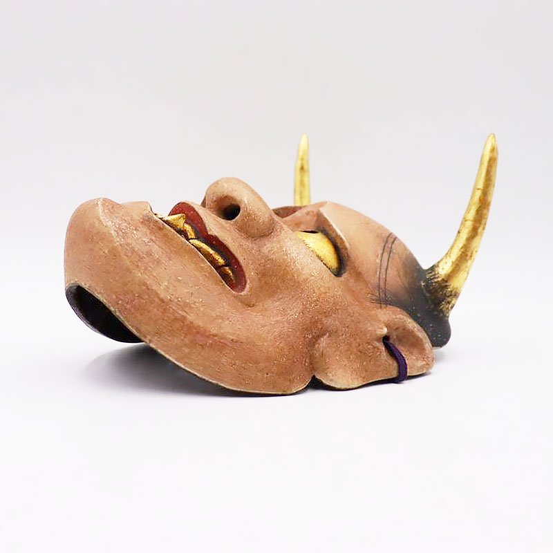 能面 お面 お能 般若 日本製 伝統芸能 伝統芸術 アート インテリア Noh mask, Japanese  antiques（伊賀国浅宇田印・阿琢？印） - ブルーパロット｜京都のアンティーク食器・家具・引取・修理・金継ぎ