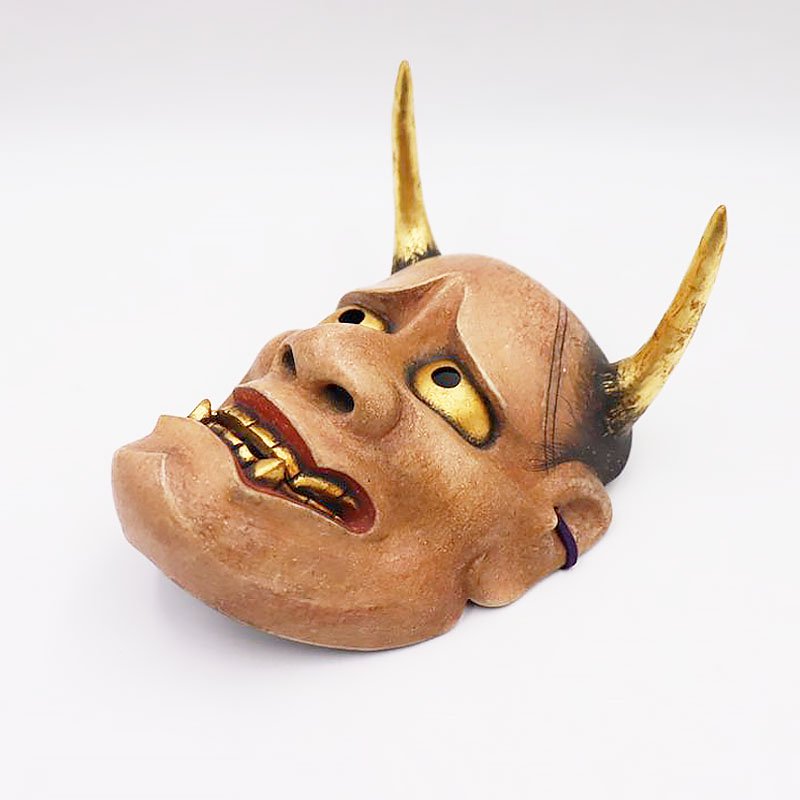 能面 お面 お能 般若 日本製 伝統芸能 伝統芸術 アート インテリア Noh mask, Japanese  antiques（伊賀国浅宇田印・阿琢？印） - ブルーパロット｜京都のアンティーク食器・家具・引取・修理・金継ぎ