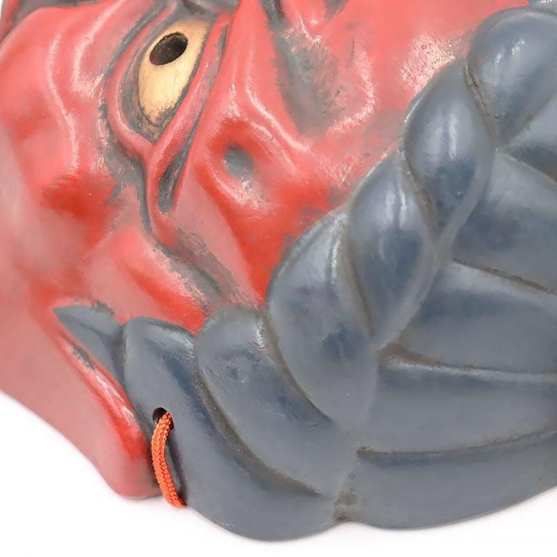 仁王 赤 お面 日本製 アート インテリア 珍しい 焼き物 Japanese mask