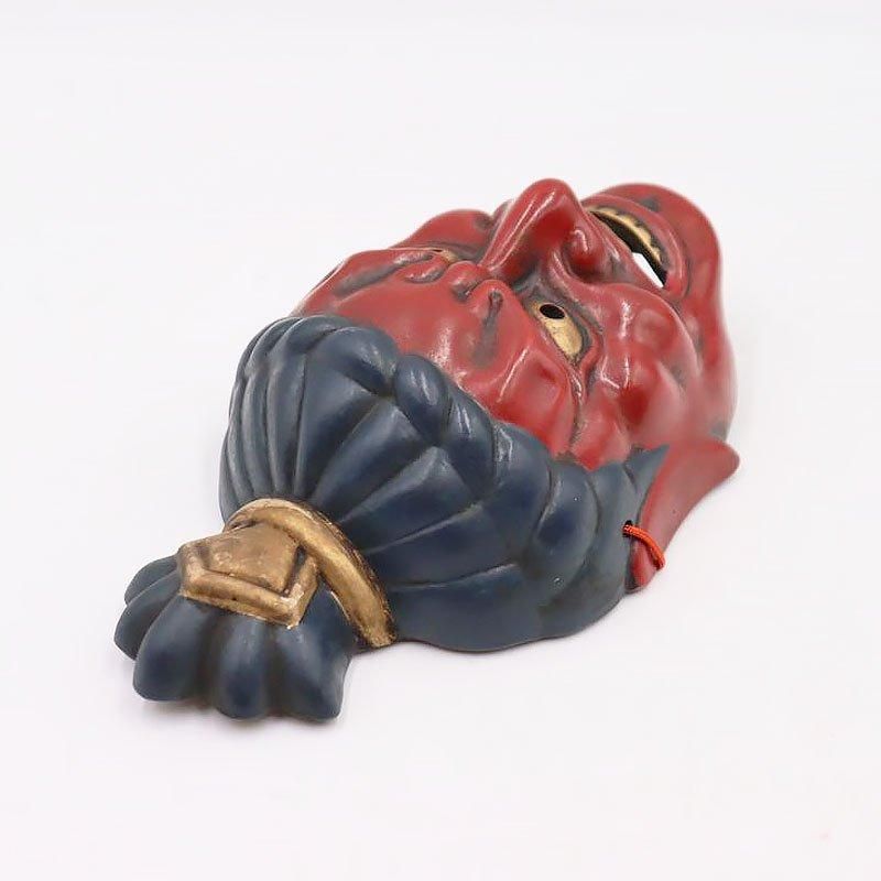 仁王 赤 お面 日本製 アート インテリア 珍しい 焼き物 Japanese mask
