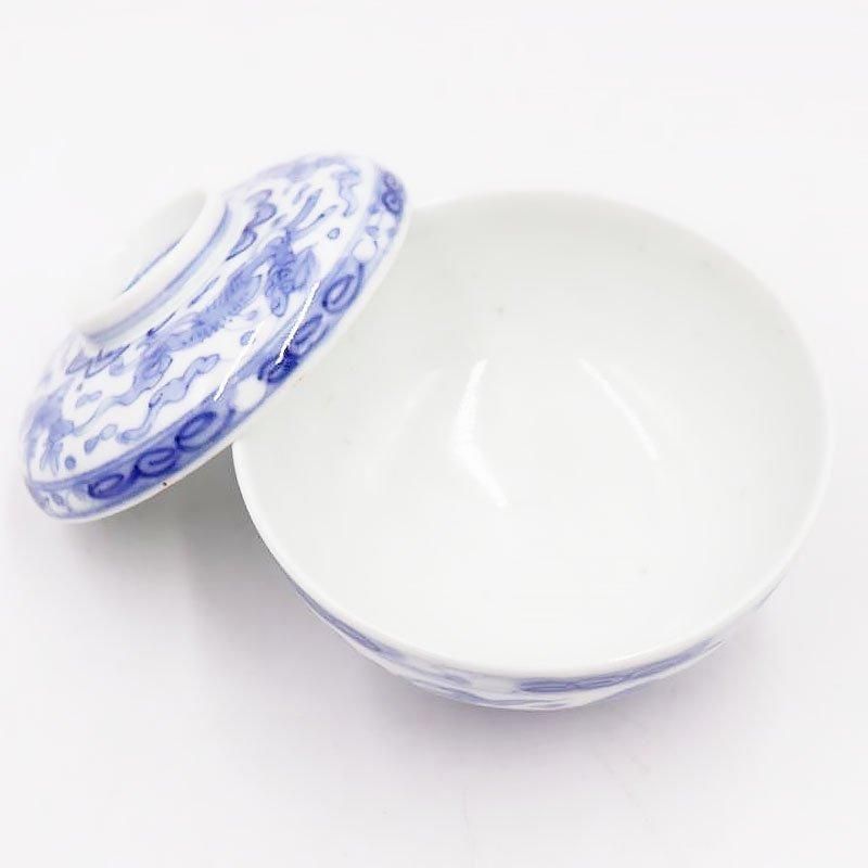 色絵蓋物　４客組（１客訳あり）　アンティーク　食器　骨董品 色絵蓋物 4客組（1客訳あり） アンティーク 食器 骨董品