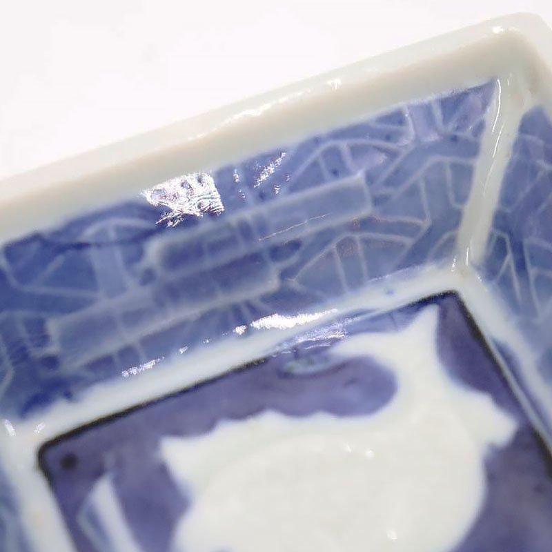 明治時代古瀬戸古美濃系呉須染付 かわほねの図小皿豆皿手塩皿20客