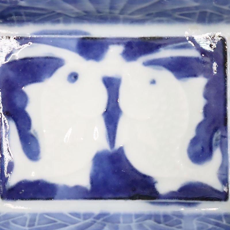 明治時代古瀬戸古美濃系呉須染付 かわほねの図小皿豆皿手塩皿20客