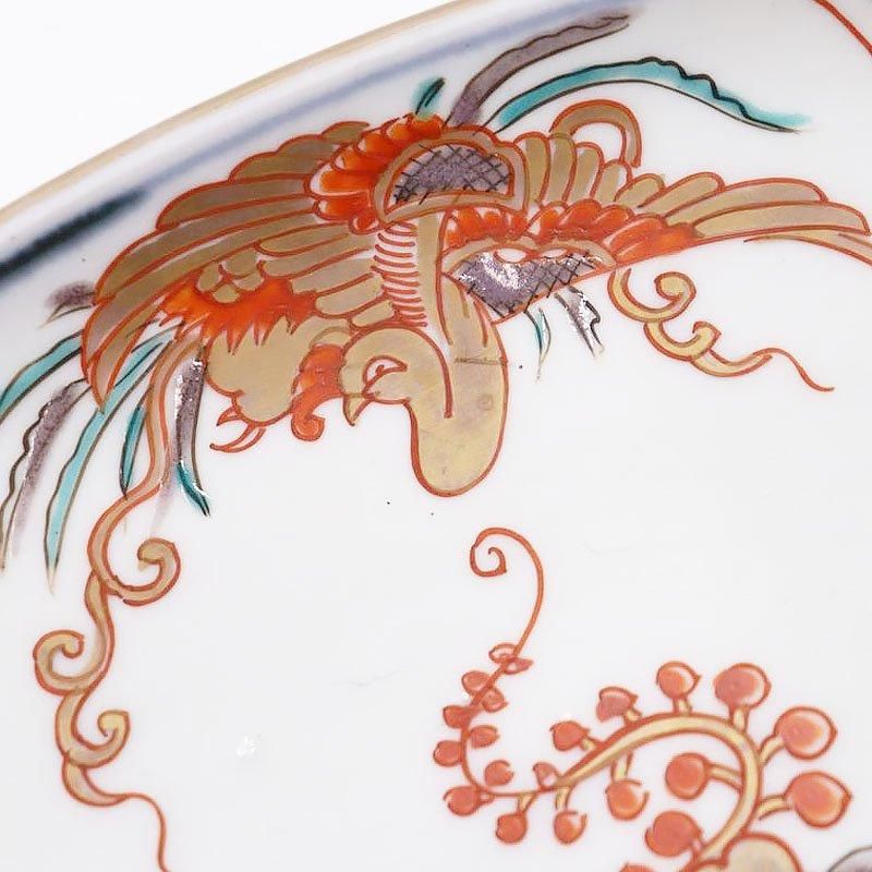 古伊万里　大皿　龍　手描き　骨董　飾り皿 伊万里 金彩 赤絵 [龍草花文] 色絵 平皿 丸皿 取り皿 飾り皿 和