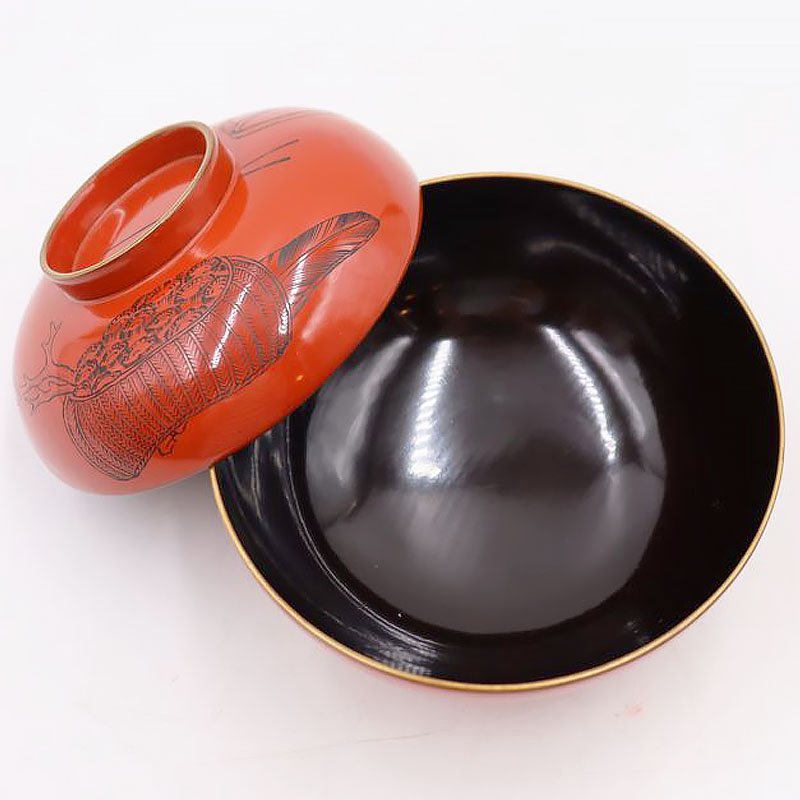 朱・黒塗 小椀 蓋椀 小ぶり アンティーク 骨董 和食 漆器の器（炭籠・釜環・火箸・五徳） - ブルーパロット｜京都のアンティーク食器 ・家具・引取・修理・金継ぎ