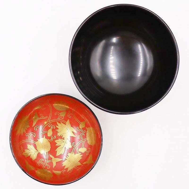 鳥と草花　蒔絵入り 蓋椀 蓋付き椀　アンティーク 骨董 漆器の器 木製 鳥と草花蒔絵入り 蓋椀 蓋付き椀アンティーク 骨董 漆器の器 木製