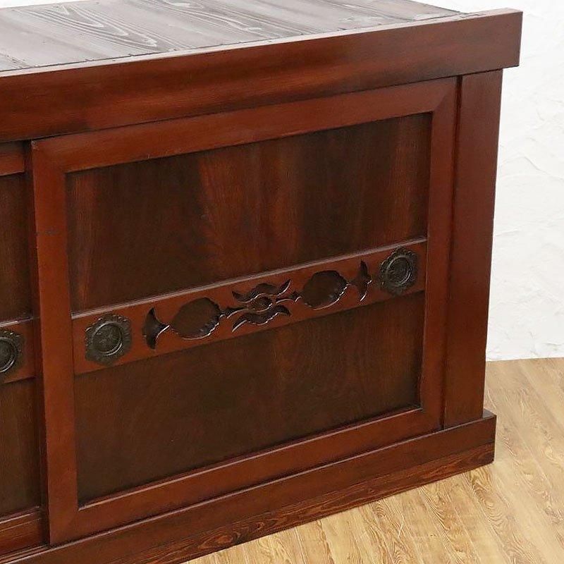 （Sです。　）アンティーク飾り棚　収納　引出し　引き戸　和モダン アンティーク レトロ モダン ガラス引き戸 本棚 書棚 食器棚 水