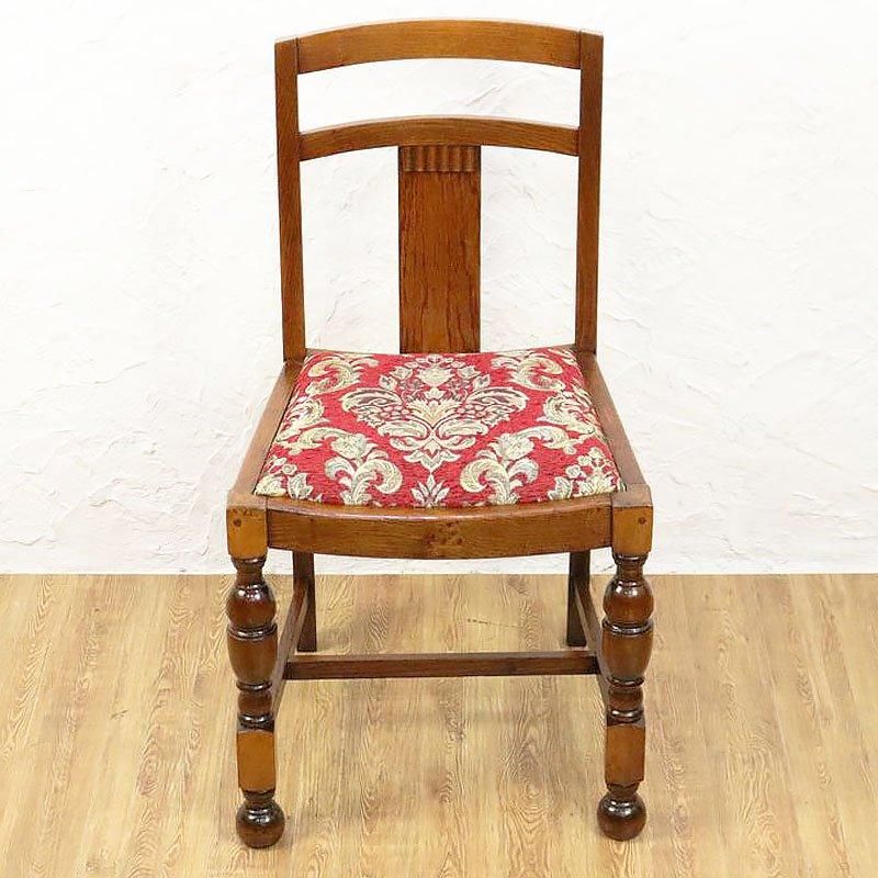 アンティーク赤布張りダイニングチェア｜幅47.5高さ86.5cm｜上品