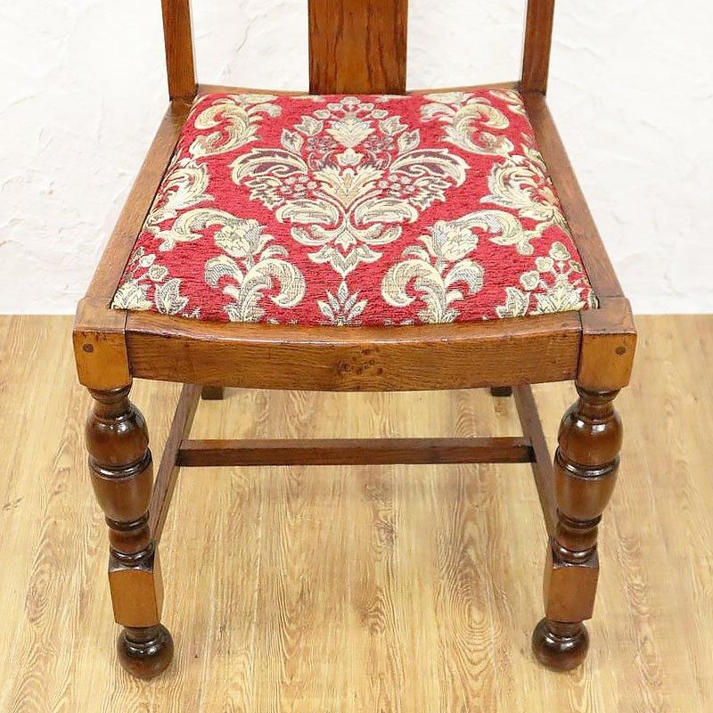 アンティーク赤布張りダイニングチェア｜幅47.5高さ86.5cm｜上品