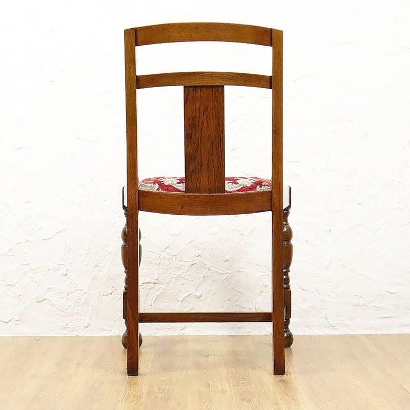 アンティーク赤布張りダイニングチェア｜幅47.5高さ86.5cm｜上品