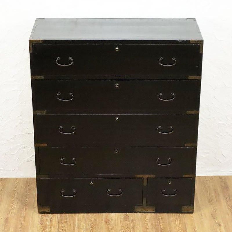 大正黒三尺箪笥｜黒塗り 幅89cm