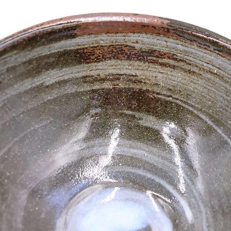 平型 夏茶碗 抹茶碗 織部 茶道 お稽古 手づくり ヴィンテージ