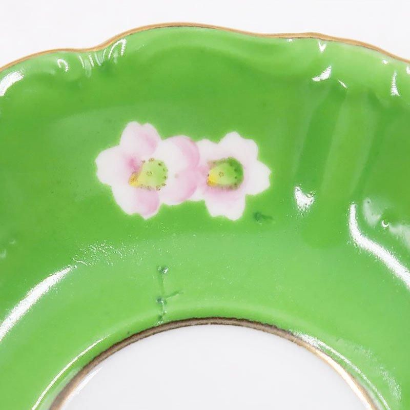 希少 手描き オキュパイドジャパン｜華やかな黄緑に紫とピンクの