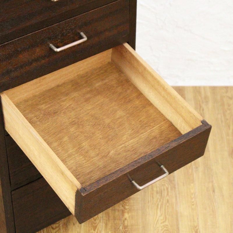 レトロ木製収納キャビネット 7引き出し