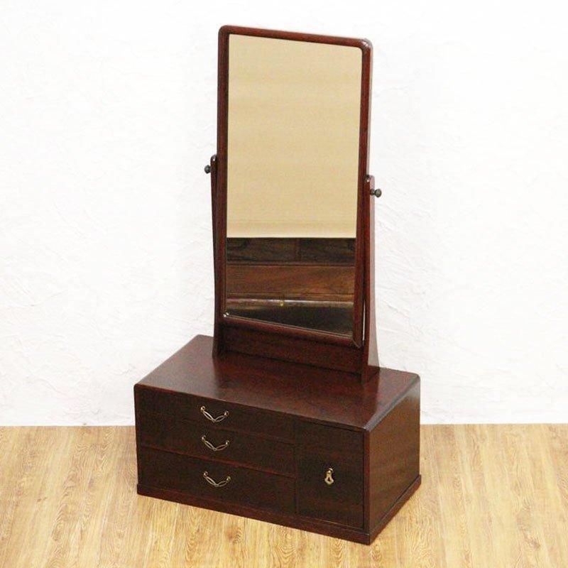 大正ロマン鏡台 クルミ紫檀材 化粧台