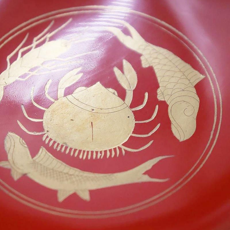 朱塗 煮物椀 菓子椀 蓋椀 アンティーク 骨董 和食 漆器の器