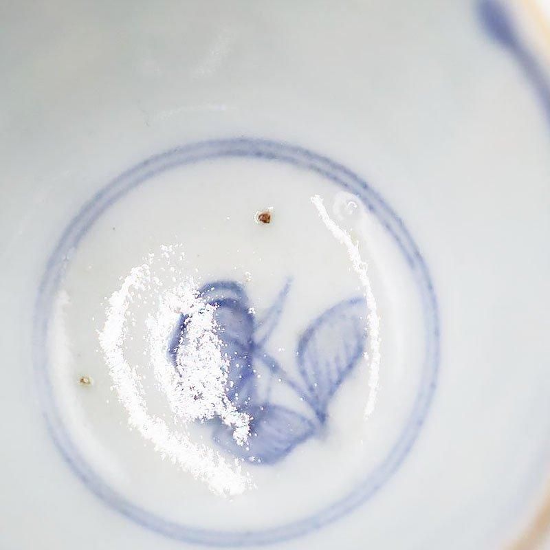 手描き色絵猪口 ぐい呑み 酒器｜かわいいアンティーク和食器｜普段使い