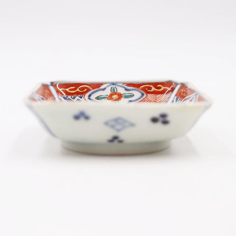 手描き色絵角豆皿セット｜かわいいアンティーク和食器｜サイズ
