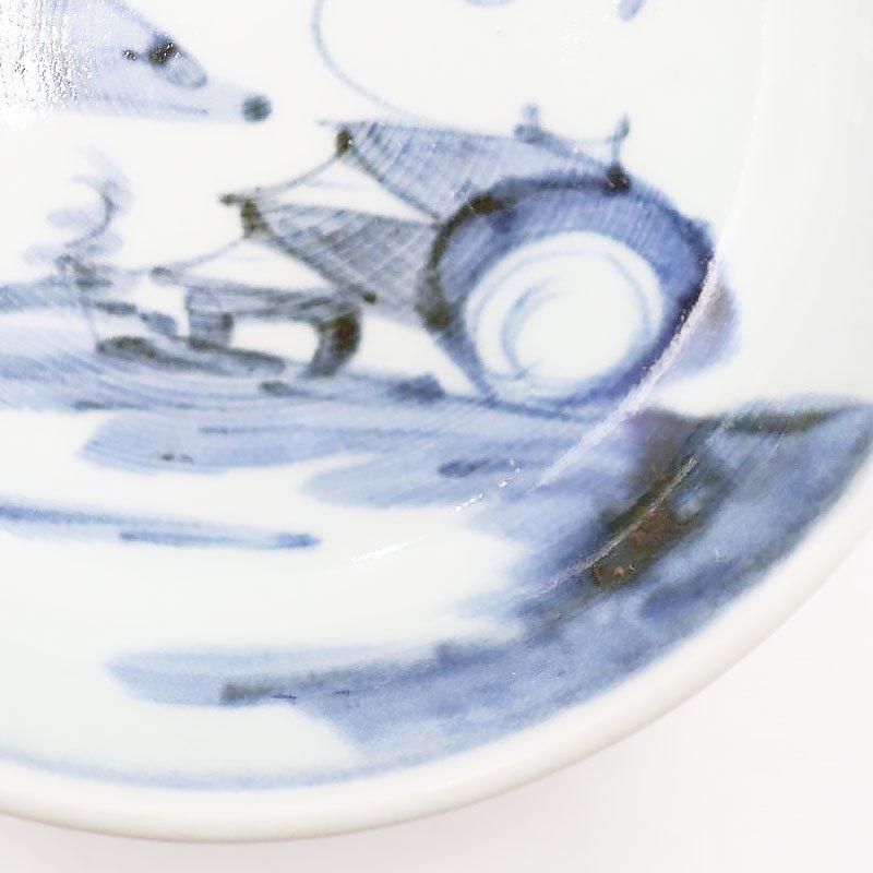 手描き染付なます煮物取り皿｜アンティーク和食器｜明治呉須藍