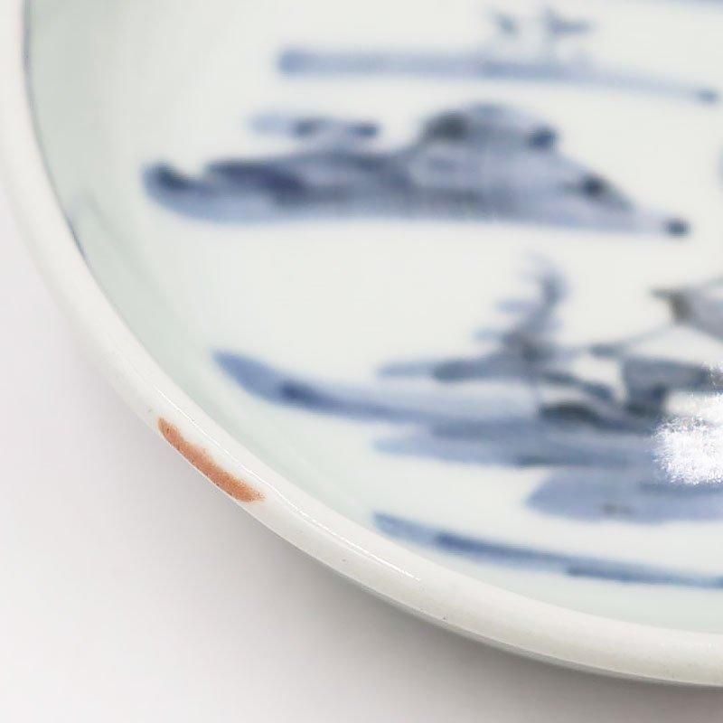 手描き染付なます煮物取り皿｜アンティーク和食器｜明治呉須藍