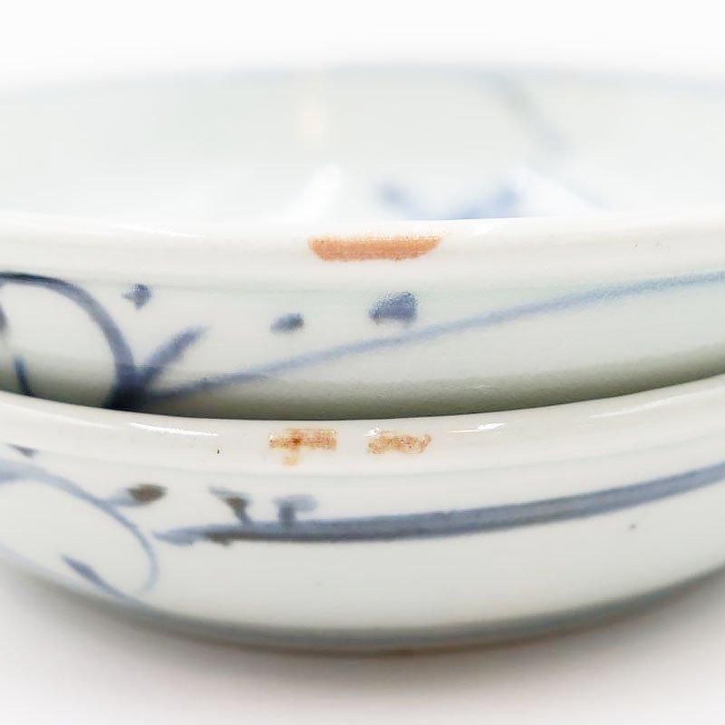 手描き染付なます煮物取り皿｜アンティーク和食器｜明治呉須藍